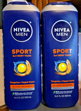 Nivea Men Sport Body Wash with Revitalizing Minerals, 16.9 Fl Oz Pack of 2 