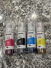 Genuine Epson 522 Ink Bottles 4 Pack NEW ET-2720 ET-2800 ET-2803 ET-4700 ET-4800