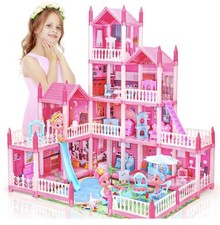 Casa de muñecas, casa de muñecas de ensueño para niñas fingir-jugar hágalo usted mismo casa de muñecas kit-4 pisos...