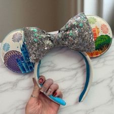 US Disney Parks WDW Park Icons Castle Minnie Mouse Ears Headband New