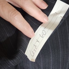 6 Yards Black Pinstripe Woven Suiting Fabric 60" Wide