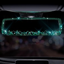 Bling Car Rearview Mirrors Decorations Rear View Mirror with HD Glass Rhinest...