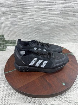 Adidas Shoes Boys Size 6 La Trainer 3 Soft Toe Work Black Silver Mesh Sneakers