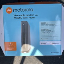 MOTOROLA MG7550-30 AC1900 WIFI ROUTER 16X4 CABLE MODEM PLUS ROUTER