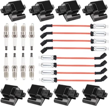 Square Ignition Coil 8 Platinum Spark Plug and Wire Set Compatible with Avalanch