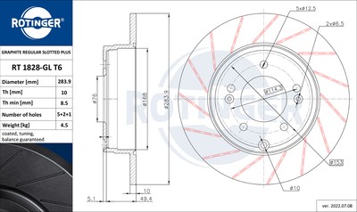 ROTINGER Rotori Disco Freno Anteriori (Coppia) 278mm Per Auto – Set 2 Pezzi Con Rivestimento Anticorrosione