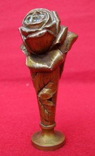 SCEAU ANCIEN BRONZE signé JANETO / décor floral Roses CACHET