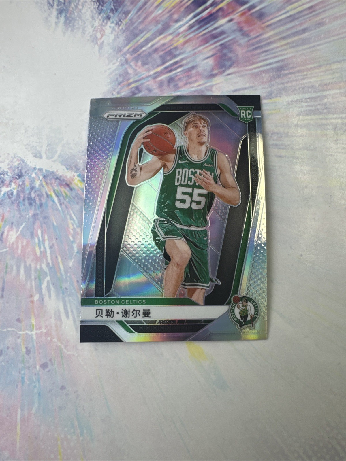 2024-25 Prizm Baylor Scheierman #236 Silver Prizm China Variation Celtics RC NBA