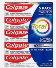 Colgate Total Active Prevention Plus Advanced Whitening Toothpaste, 6.4 oz, 5-p