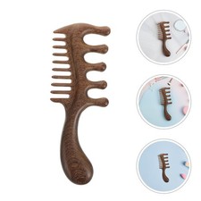 3pcs Handmade Wooden Scalp Massager Comb Wide Tooth Hair Brush