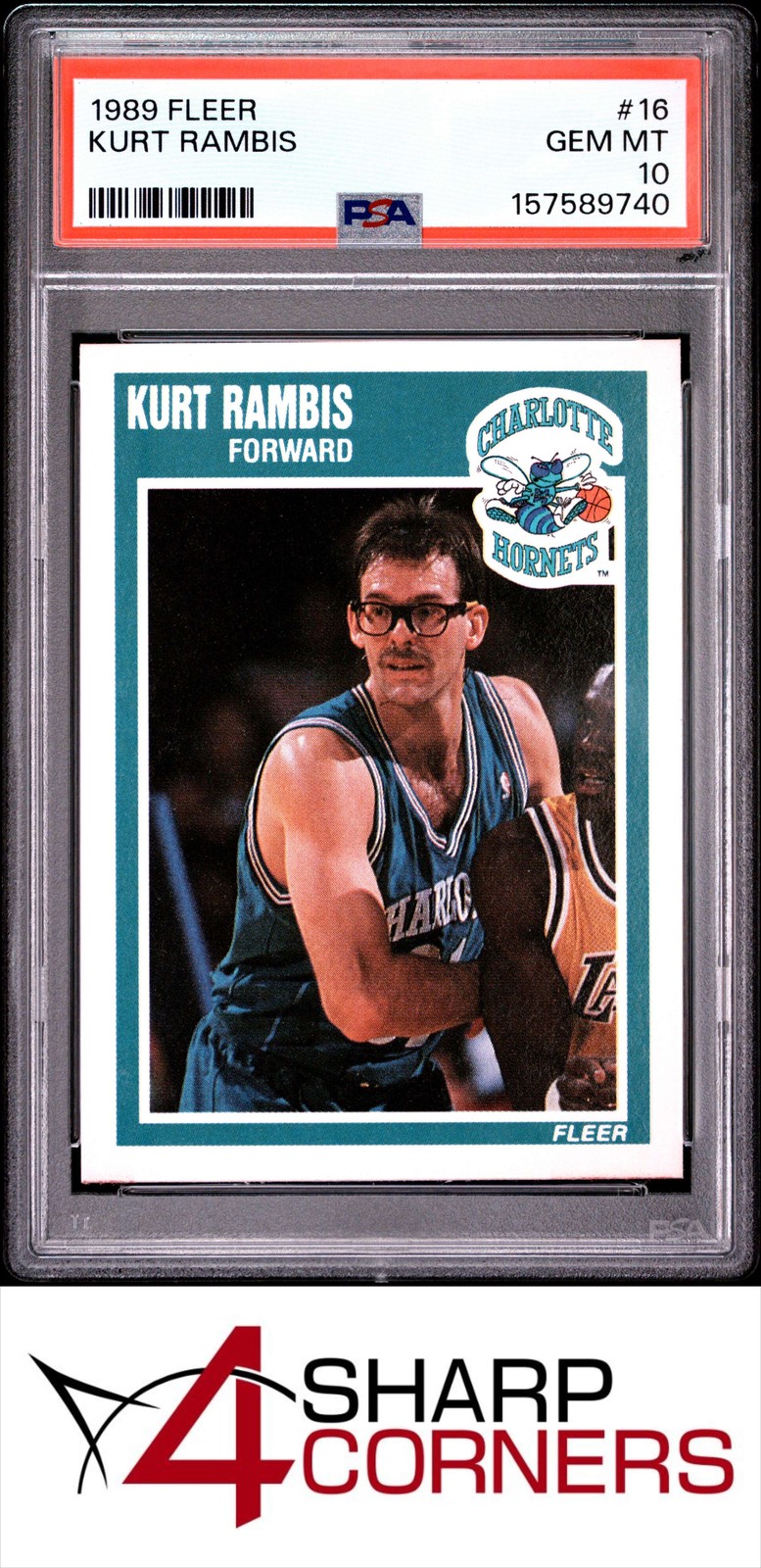 1989 FLEER #16 KURT RAMBIS HORNETS PSA 10 view 1