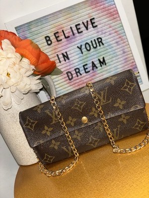 Authentic Louis Vuitton Monogram Portefeuille Sarah long Wallet