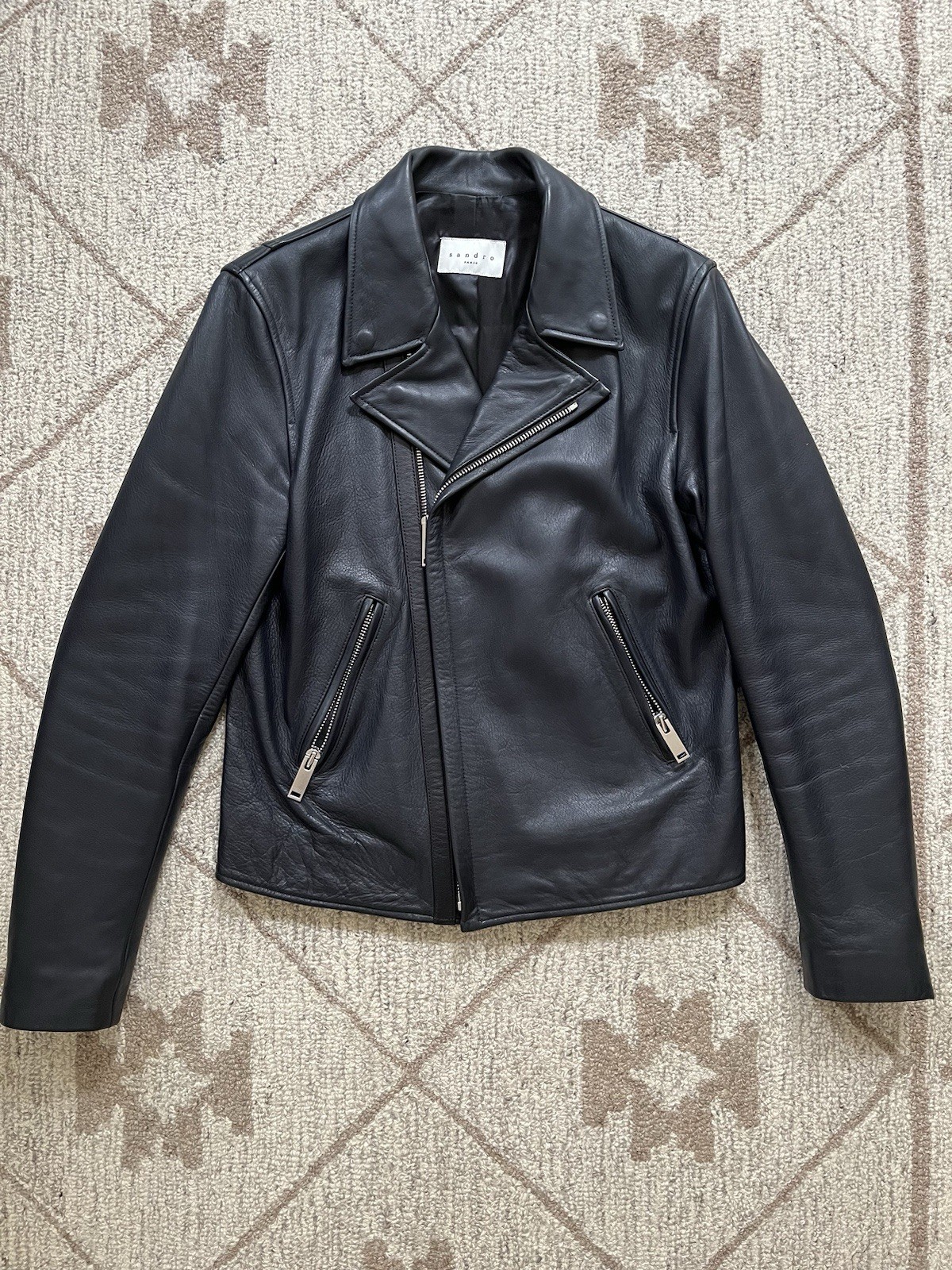 Sandro Leather Jacket Slim Small - image 1