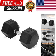 Hex Dumbbells Rubber Coated Hand Weights for Exercises and Fitness, 10-50LB O...