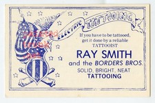 original antique ray smith kentucky electric tattooing tattoo business card 3x4