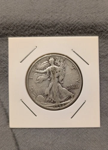 Liberty Walking Half Dollar 1942 - S Silver 50C US Coin