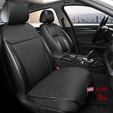 Luxury Breathable Car Seat Cover Fit Four Seasons, Universal Black Grey-1PCS
