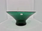 Vintage Blenko Glass 8723L Fruit Bowl In Emerald 11.5” W/label Stunning