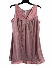 Vanity Fair XL vintage-style sleeveless nylon tricot nightgown Dusty Rose