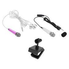 2Pcs Mini Microphone Tiny Microphone for Phone Rose Red, Silver