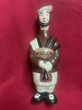 Vintage Scotsman Bagpipe Scottish Decanter Ceramic 12"