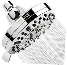 5.1-Inch Rainfall Shower Head with 63 Jets, 8 Spray Modes - Chrome Brass