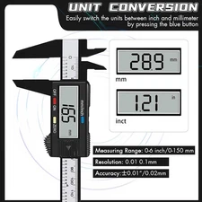 Digital Caliper 0-6” Inch/MM Conversion | LCD Screen | Auto-Off Measuring Tool