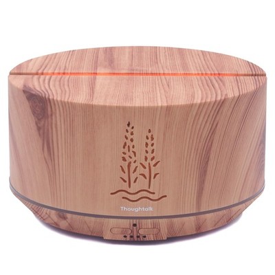 500ML Flame Oil Diffuser Wood Grain Cold Mist Ultrasonic Aroma Large,