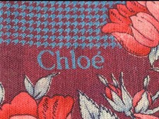 CHLOÉ FOULARD SCARF VINTAGE CASHMERE SILK  MADE IN FRANCE CHLOÉ SOIE CACHEMIRE 