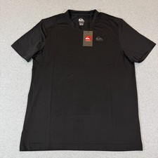 Quiksilver Mens DryFlight Performance T-Shirt Black Onyx M Tech Tee Wicking NWT