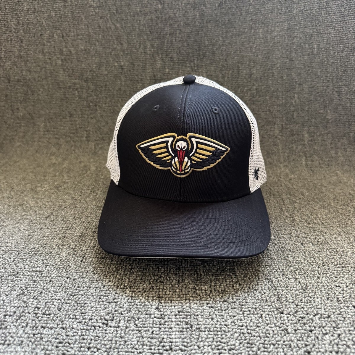 '47 Brand New Orleans Pelicans Trucker Snapback Black White OSFA NBA Mesh Hat