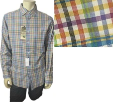Cremieux Island Men’s Shirt Multicolor Plaid Long Sleeve Cotton Size L $79