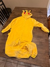 Unisex Adult Christmas Pajamas Cosplay Pikachu SleepingWear Onesiee - Small