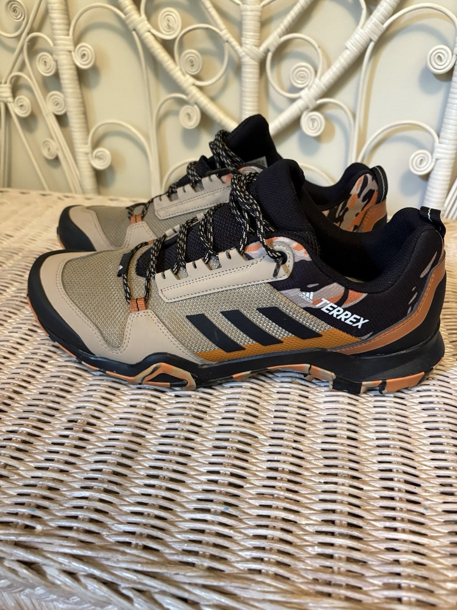 Men's Adidas Terrex AX3 tan orange black Hiking Trail Shoes Size
