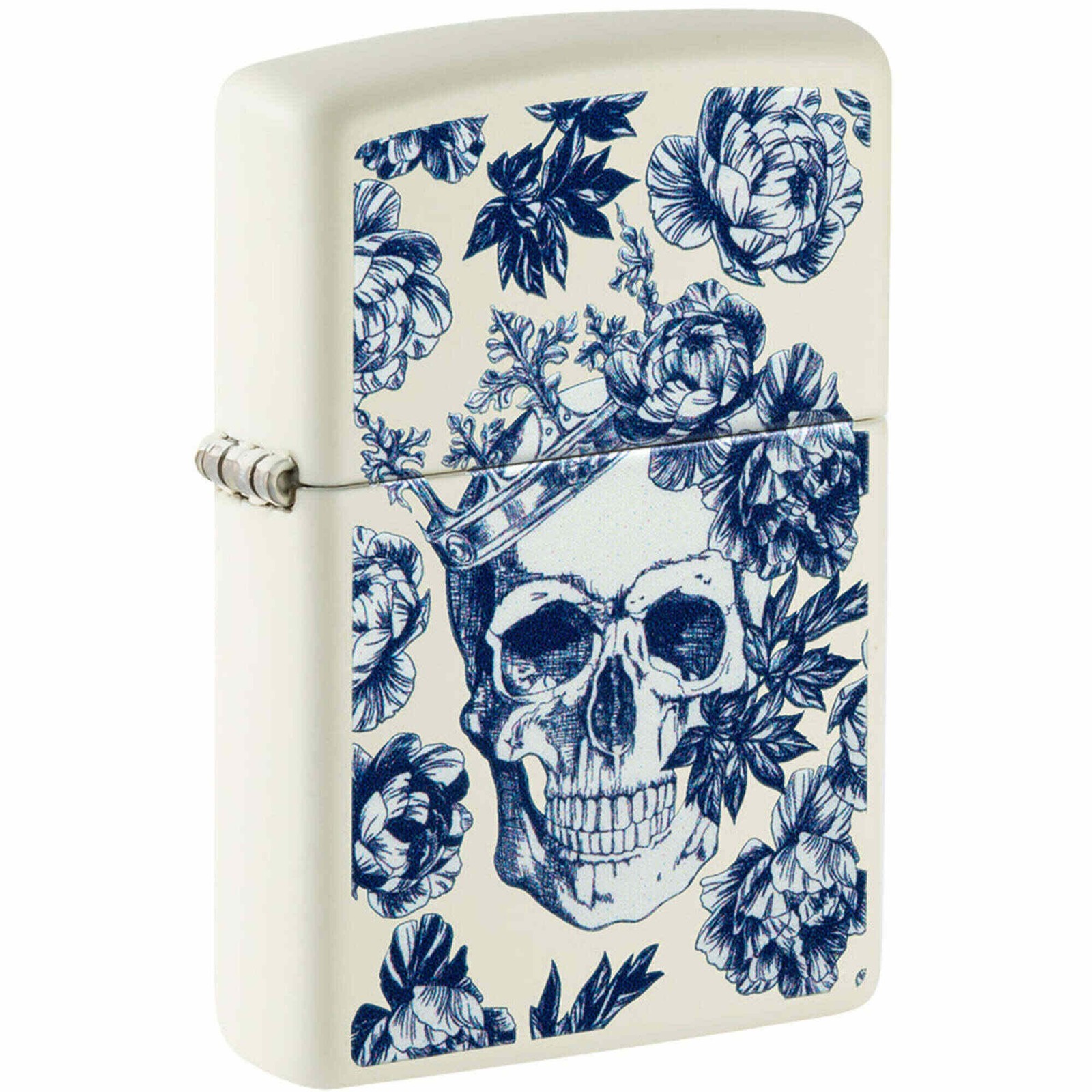 King Skull Design White Matte Blue Metal 48086