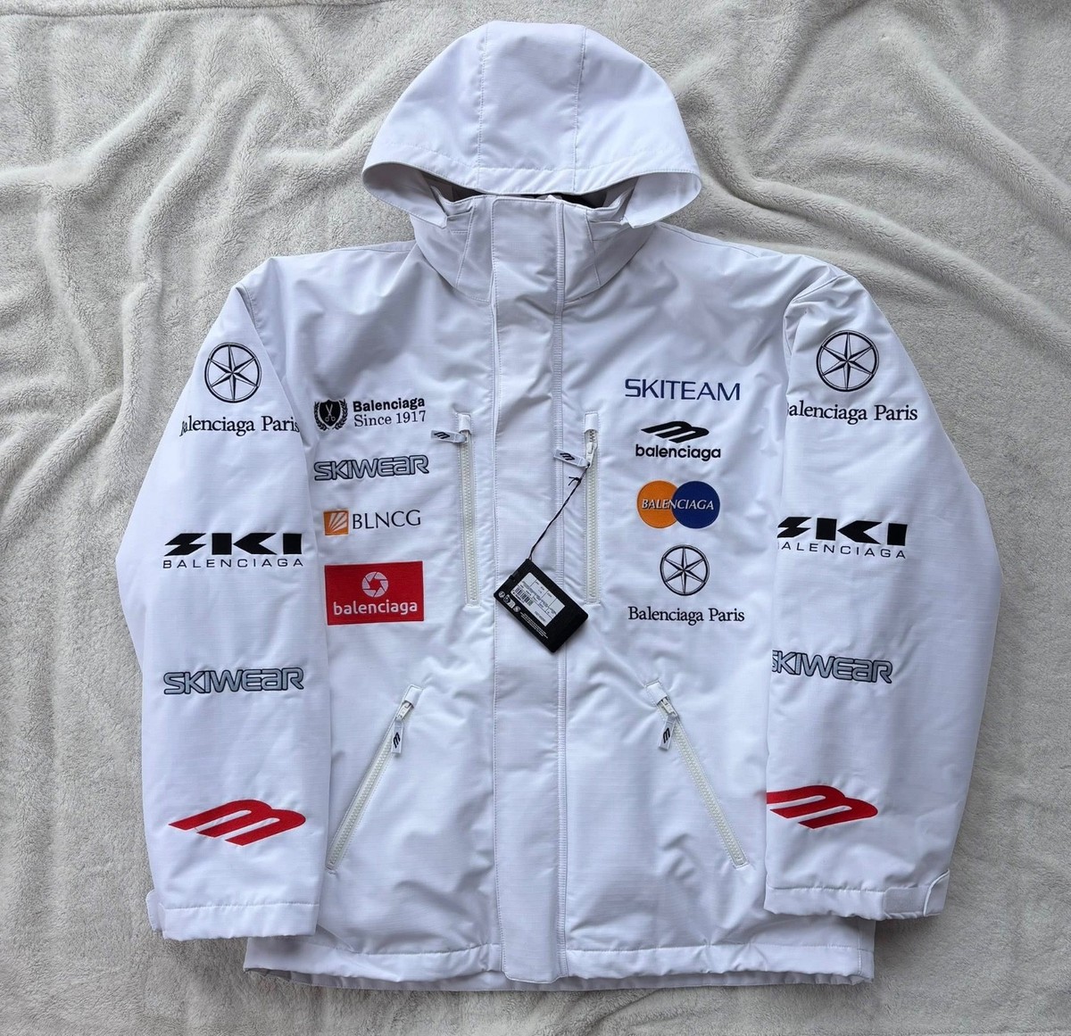 Balenciaga Ski Wear Multi Logo Team Down Technical Parka Jacket
