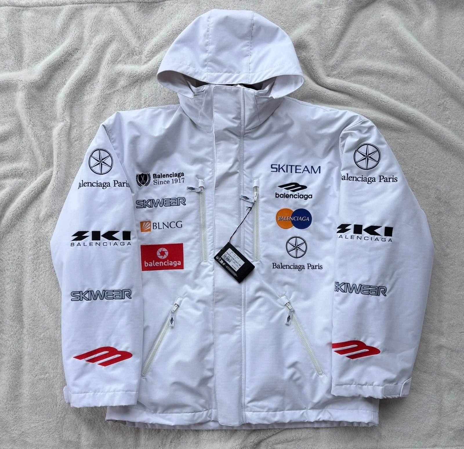 Balenciaga — Balenciaga Ski Wear Multi Logo Team Down Technical Parka Jacket - 2XL - $4990