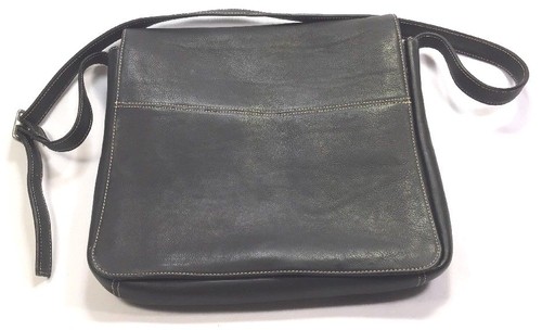 Latico Black Leather Messenger Bag 