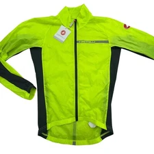 Castelli Jacket Mens Medium Yellow Black Squadra Stretch Long Sleeve Full Zipper