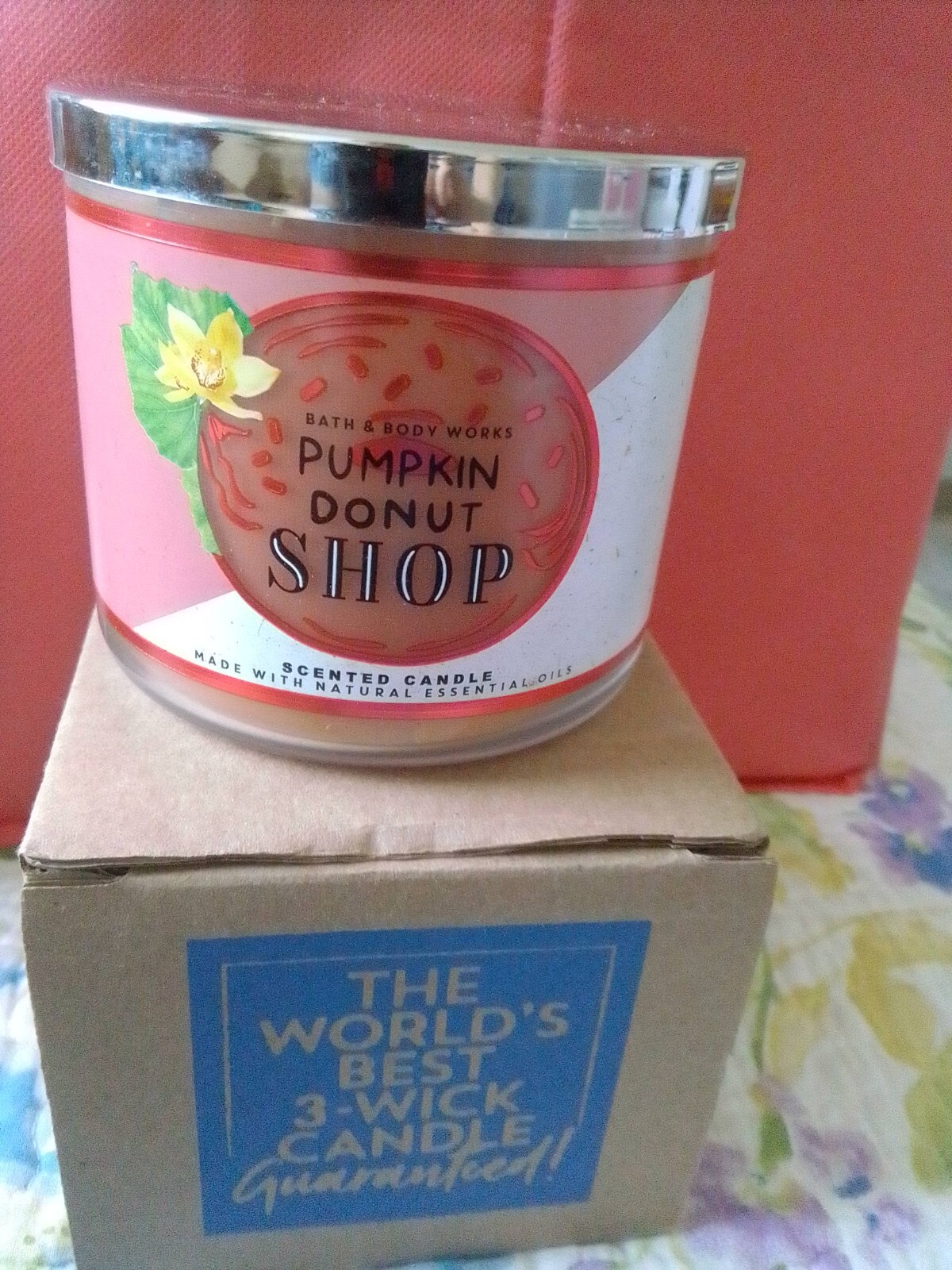 White Barn Pumpkin Donut Shop 3 Wick Candle 14.5 oz Bath Body Works New