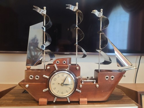 Vintage Nautical United Clock & Light Sailing Clipper 811
