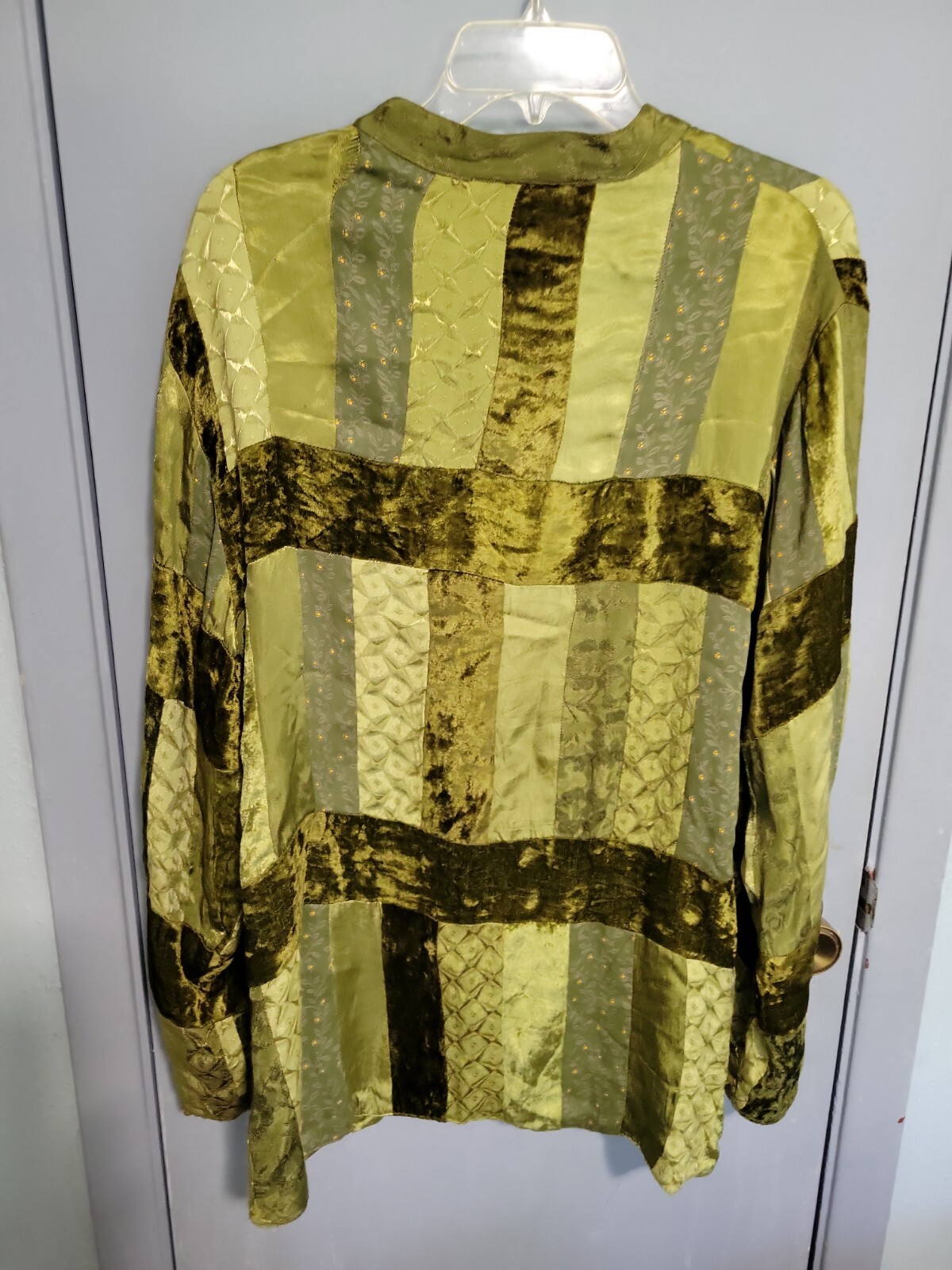 Papillion Jacket Green Patchwork rayon  Velvet Tu… - image 4