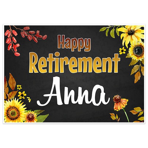 happy retirement banner personalized party backdrop decoration