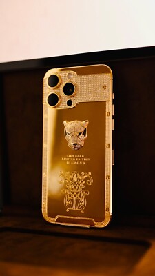 CUSTOM 24k Gold Plated Apple iPhone 16 Pro Max Engraved Diamond - Main Image