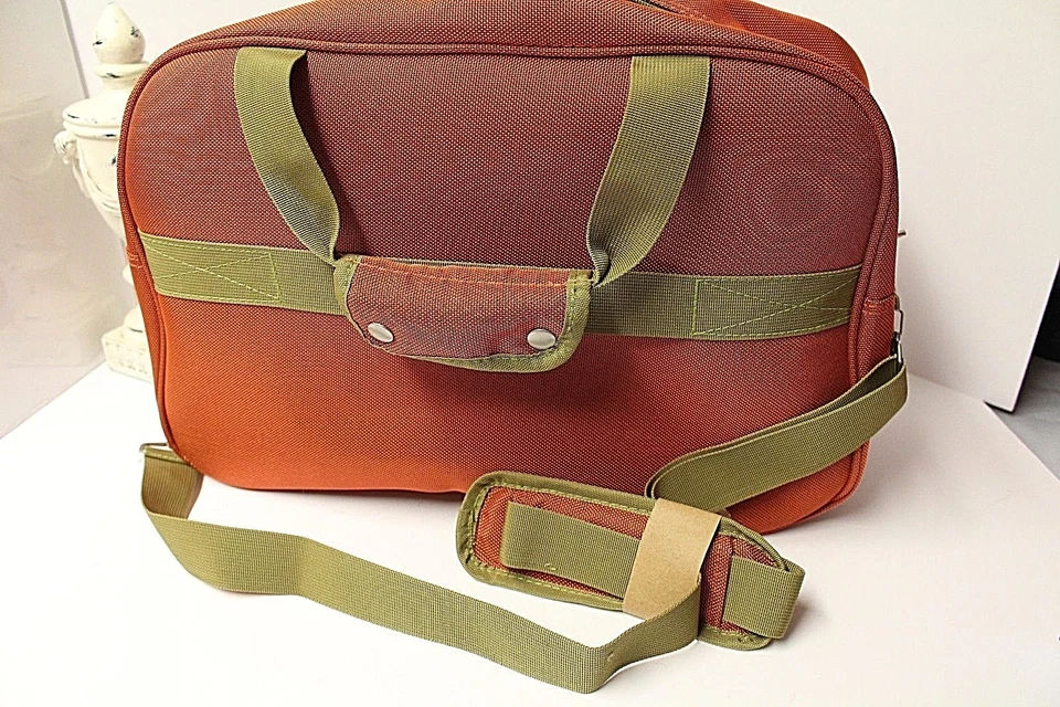 Adrienne Vittadini Travel Bag Duffle bag Soho Collection ORANGE MSRP $360 - Image 3 of 4