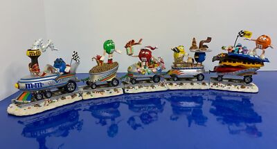 M&Ms YULETIDE FLYER Christmas Train 5-pc Set Danbury Mint Collectible