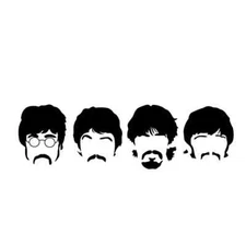 Vinyl Decal for Window - The Beatles (Faces), Various Colors & Sizes