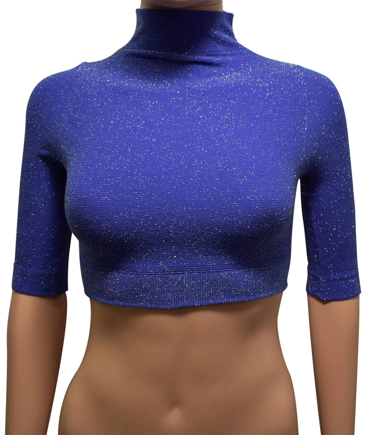 blue glitter crop top