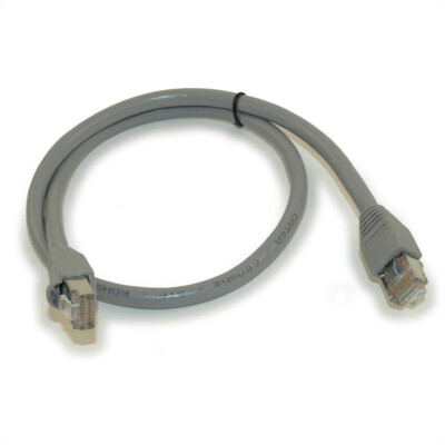 2ft Cat6A SHIELDED Ethernet RJ45 Patch Cable Stranded Snagless Booted GRAY