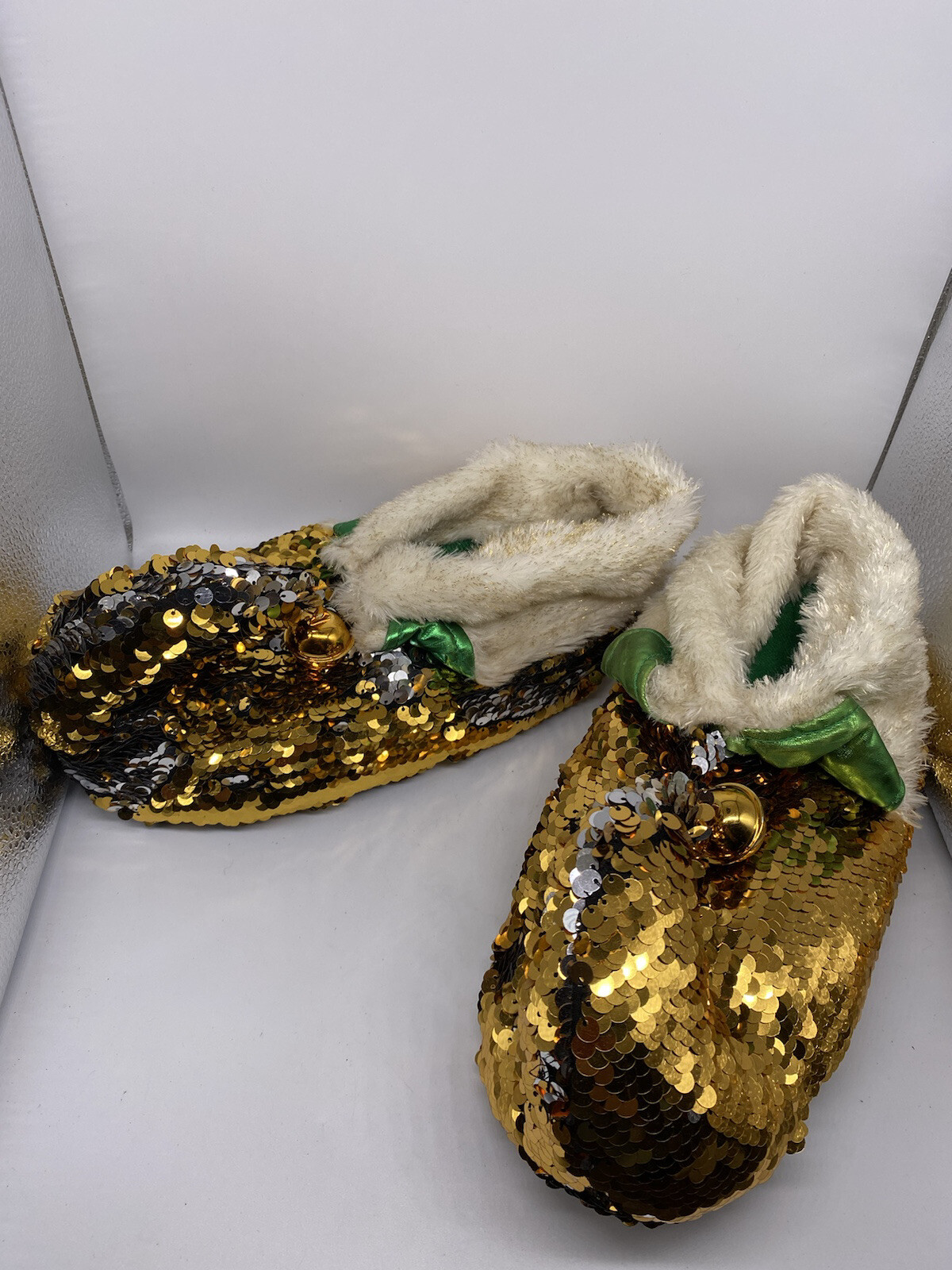 PANTOFOLA D’ORO Christmas Elf Sequins slippers size 5 8